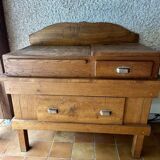 Solid oak butcher workbench