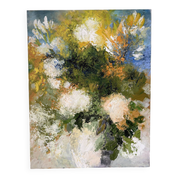 “Bouquet de juin”, huile sur toile signée Bottini
