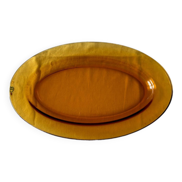 Plat de service ambre Duralex Made in France