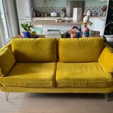 Canapé 3 places LaRedoute velours jaune