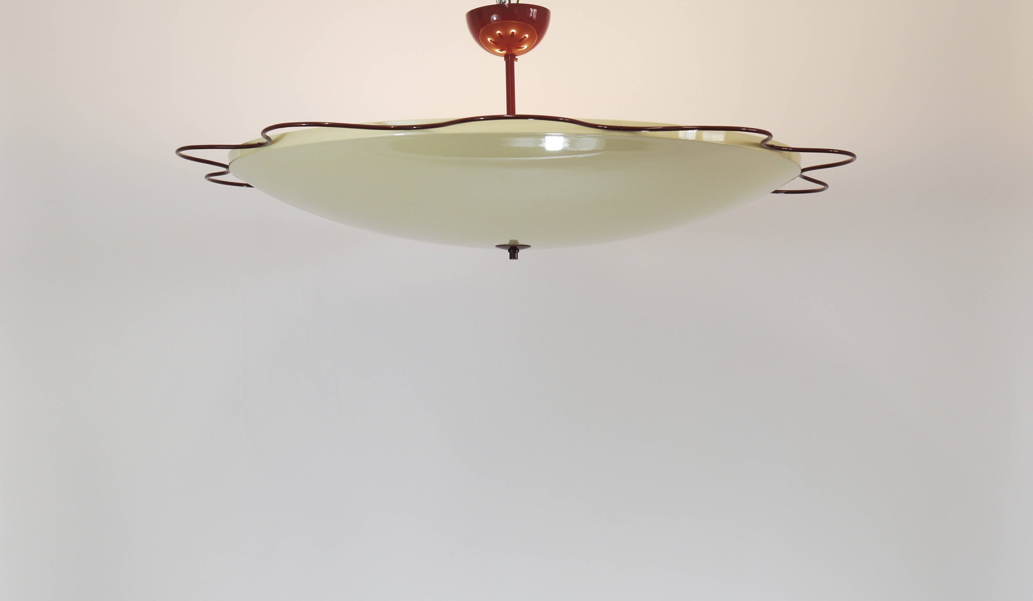 Large flush mount indirect light ceiling fixture from the Filmcasino in Vienna, 1950s.