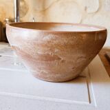 Hand-turned stoneware salad bowl