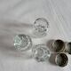 3 Antique Salt Cellars Silver Cork Crab Mark