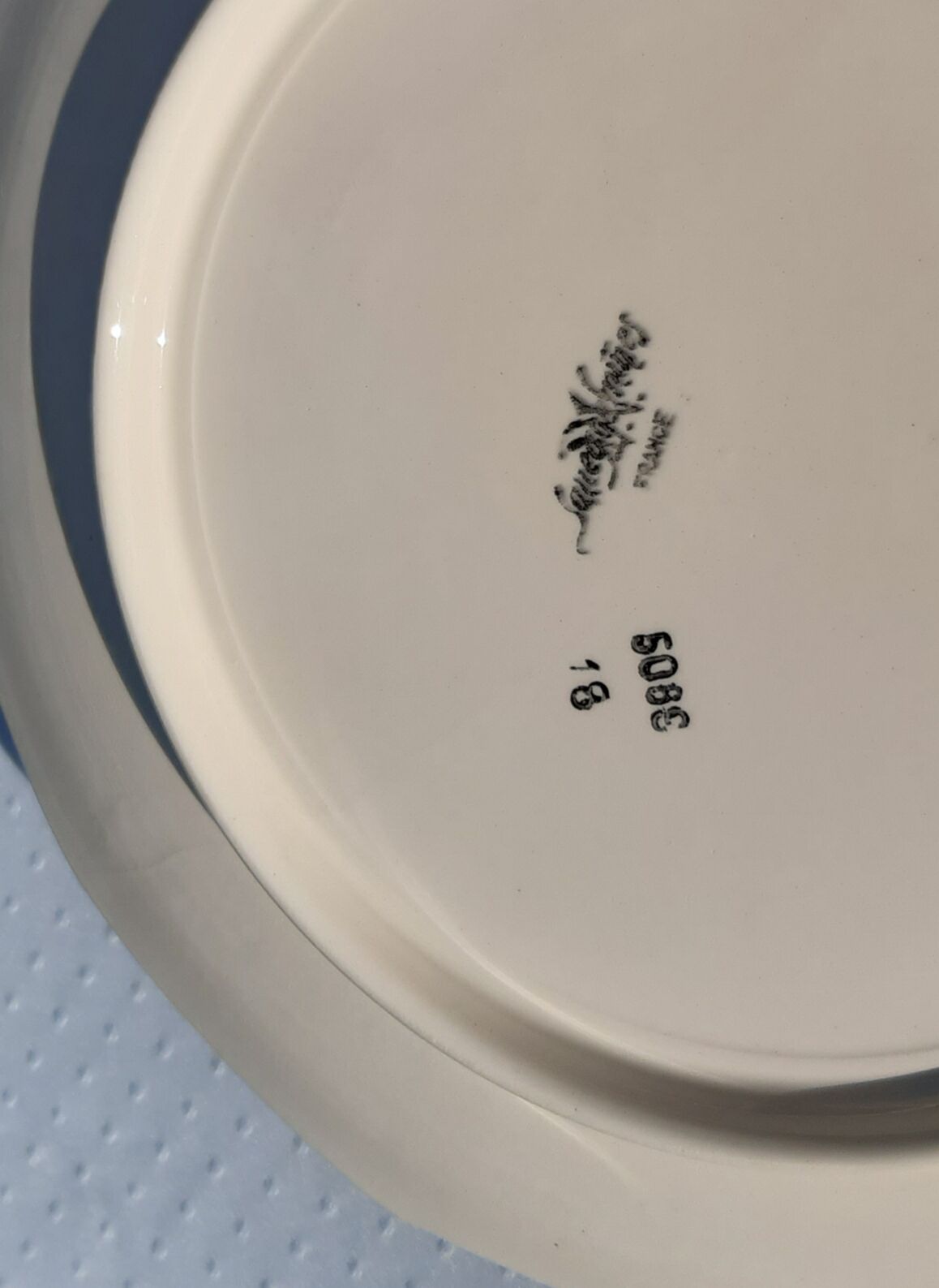 Porcelain dish Sarreguemines numbered