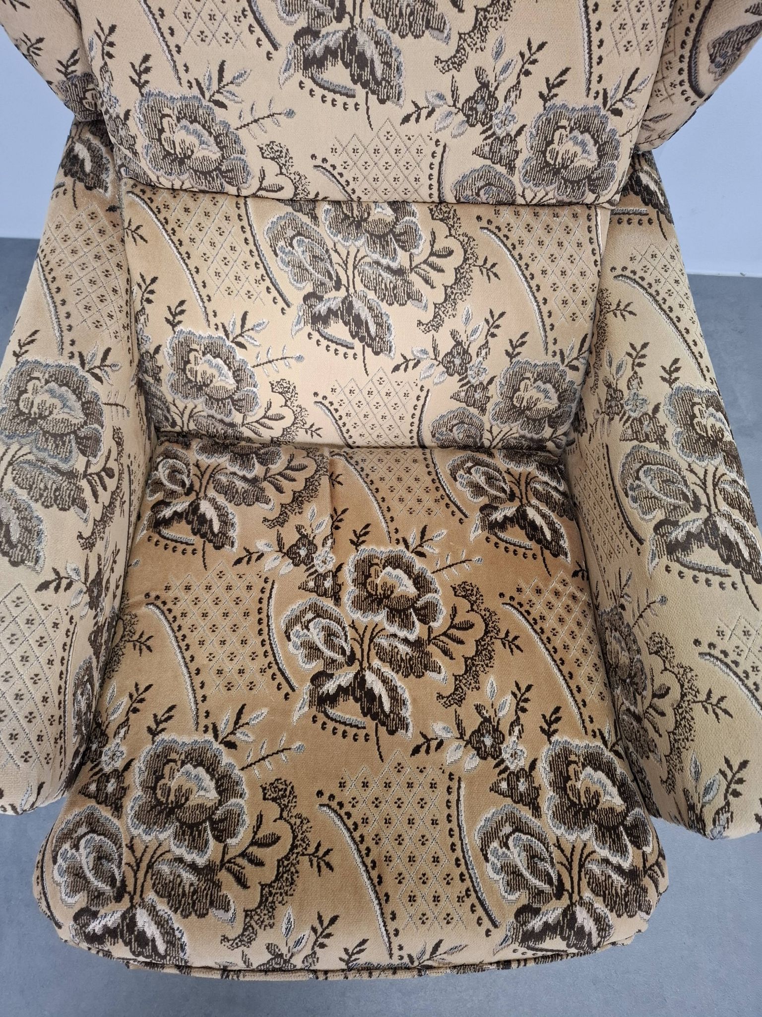 Mid-Century Czechoslovak Plush Wingback Recliner Chair, 1970s