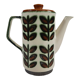 Tea service for Six vintage boch pattern brown, white and green