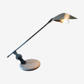 White metal articulated desk lamp