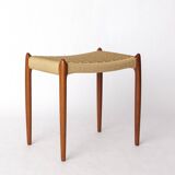 Rare Niels Otto Møller Ottoman Model 78a – Danish Teak & Danish Cord, 1960s