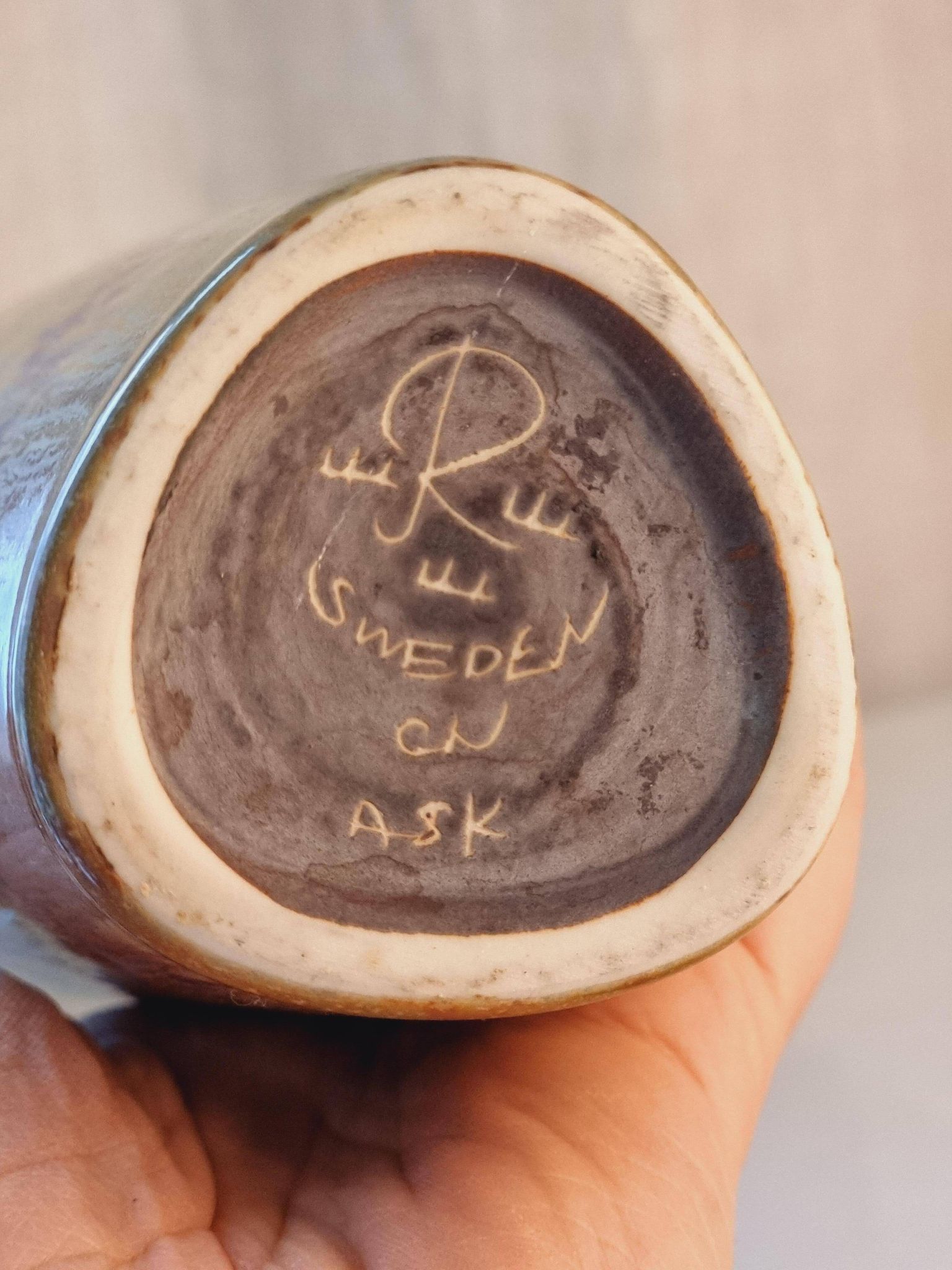 Gunnar Nylund, vase en grès, Rörstrand, Scandinavian Modern / Midcentury