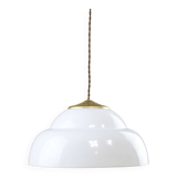Mid-century Italian Brass and Plexiglass Pendant Lamp
