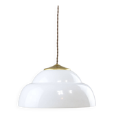 Mid-century Italian Brass and Plexiglass Pendant Lamp