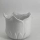 Cache-pot vintage en forme de tulipe en porcelaine blanche