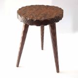 Tripod stool raw wood