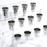 12 silver liqueur glasses