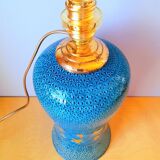 Starry ceramic lamp A. Rousset 1950 vintage blue
