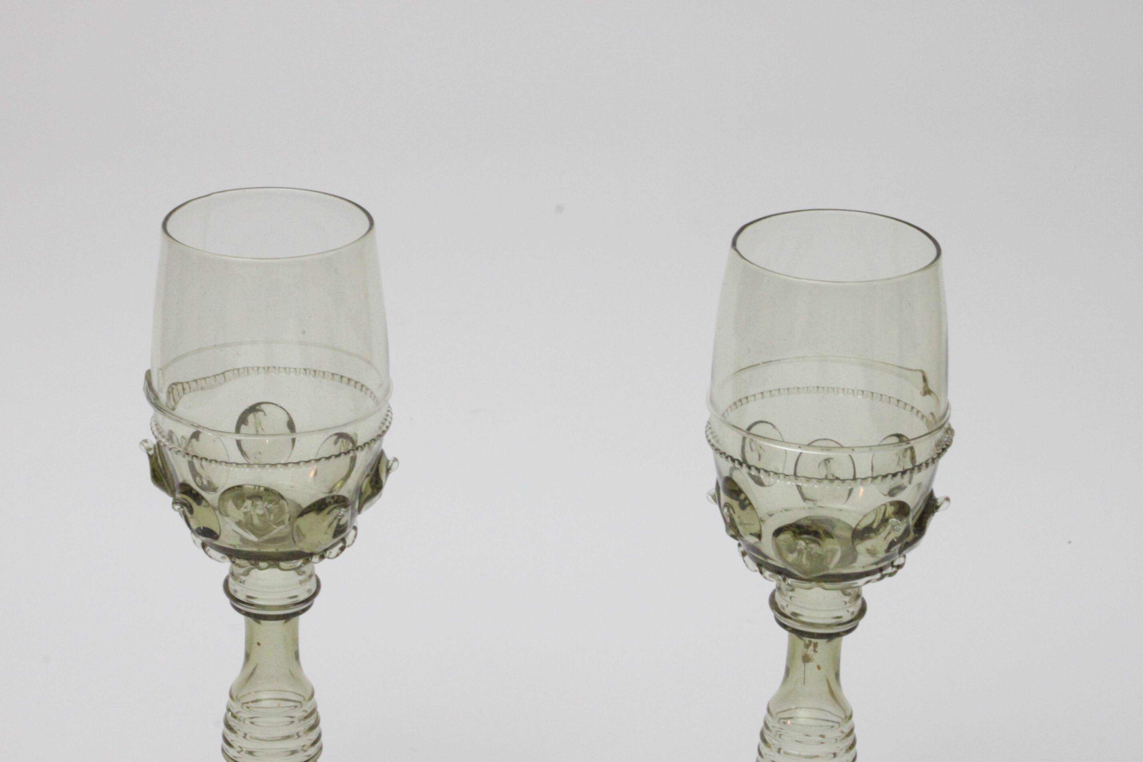 Roemer wine glasses by Josed & Eva Flek, Novy Bor Czechoslovakia.