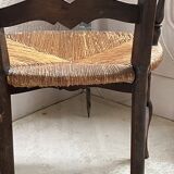 Armchair country paillé XIXth