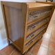 Vintage rattan and oak chest of drawers from the 60s