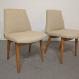 Pair of beech cocktail chairs from the 50s/60s