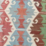 8x13 Geometric Style Kilim Rug, Turkish Vintage Kilim Rug, 253x370Cm