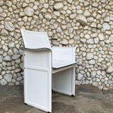 White leather armchair, Tito Agnoli for Matteo Grassi, Italy, 1970-80s