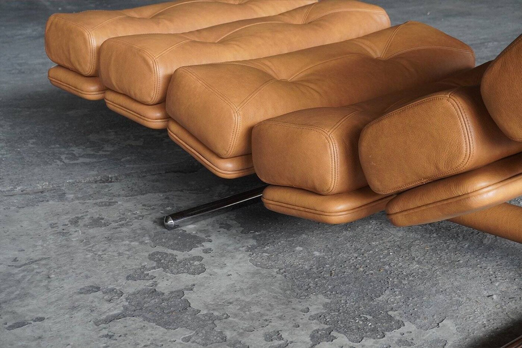 Lounge Chair in Cognac Leather by Ric Deforche for Gervan, Belgium, 1970s