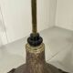 Large amphora floor lamp in pottery with a rattan shade from the 1960s.