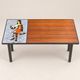 Vintage coffee table in wood, metal and ceramic Harlequin decor – 1960s