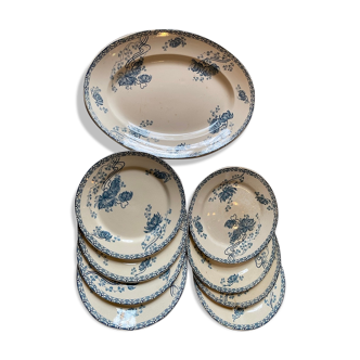 Set 8 dessert plate with serving dish