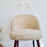 Vintage barrel furry chair with compass legs