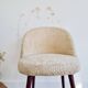 Chaise moumoute tonneau vintage pieds compas