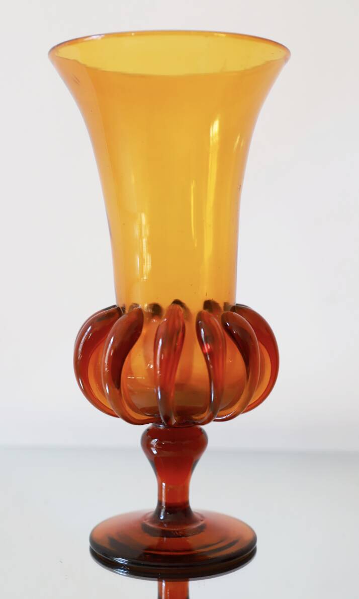 amber glass bubble vase