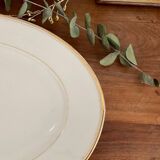 Plat ovale doré et blanc