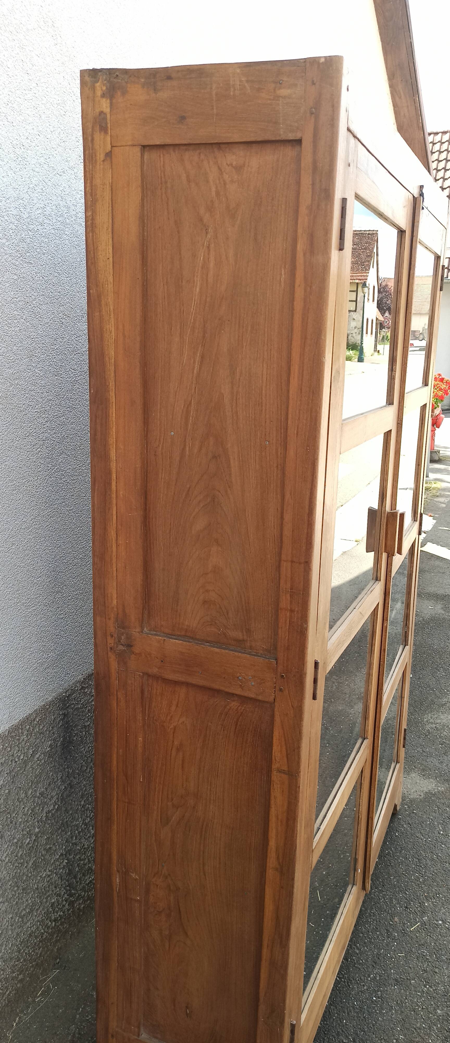 Old wooden glass cabinet