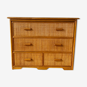 Rattan chest of drawers