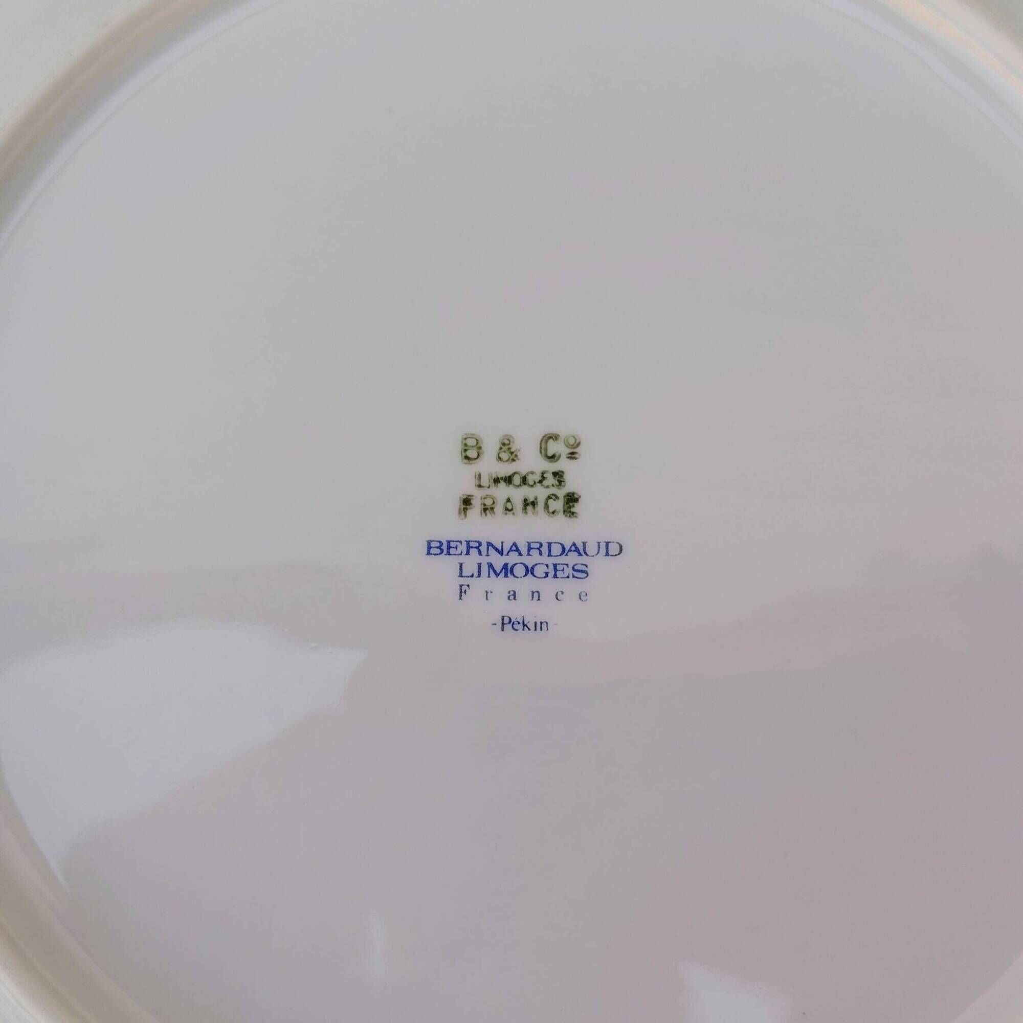 6 flat plates, Limoges porcelain, Bernardaud, Beijing No. 1