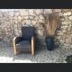 Fauteuil art déco moustache années 30 avec repose-pieds