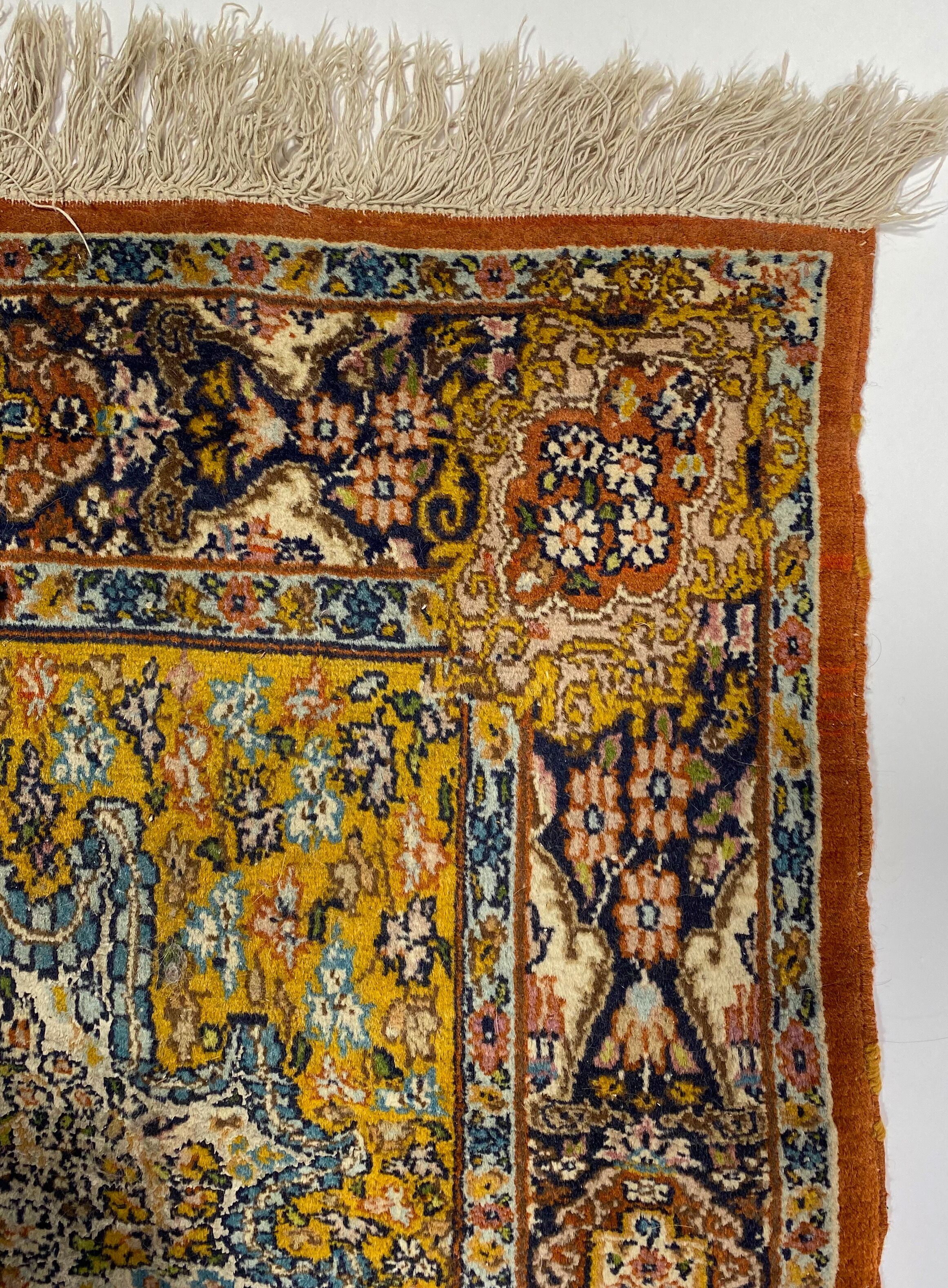 Handmade oriental wool rug 122cmx77cm