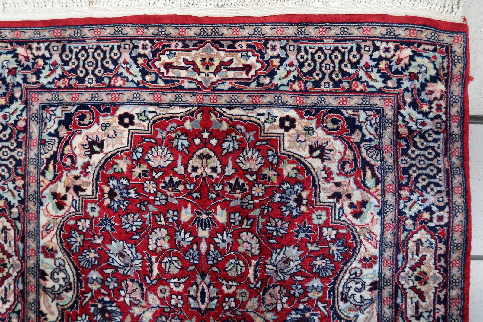 Vintage Persian Handmade Kashan Runner Rug, 2.4' x 5.8' (76 cm x 179 cm), 1960s