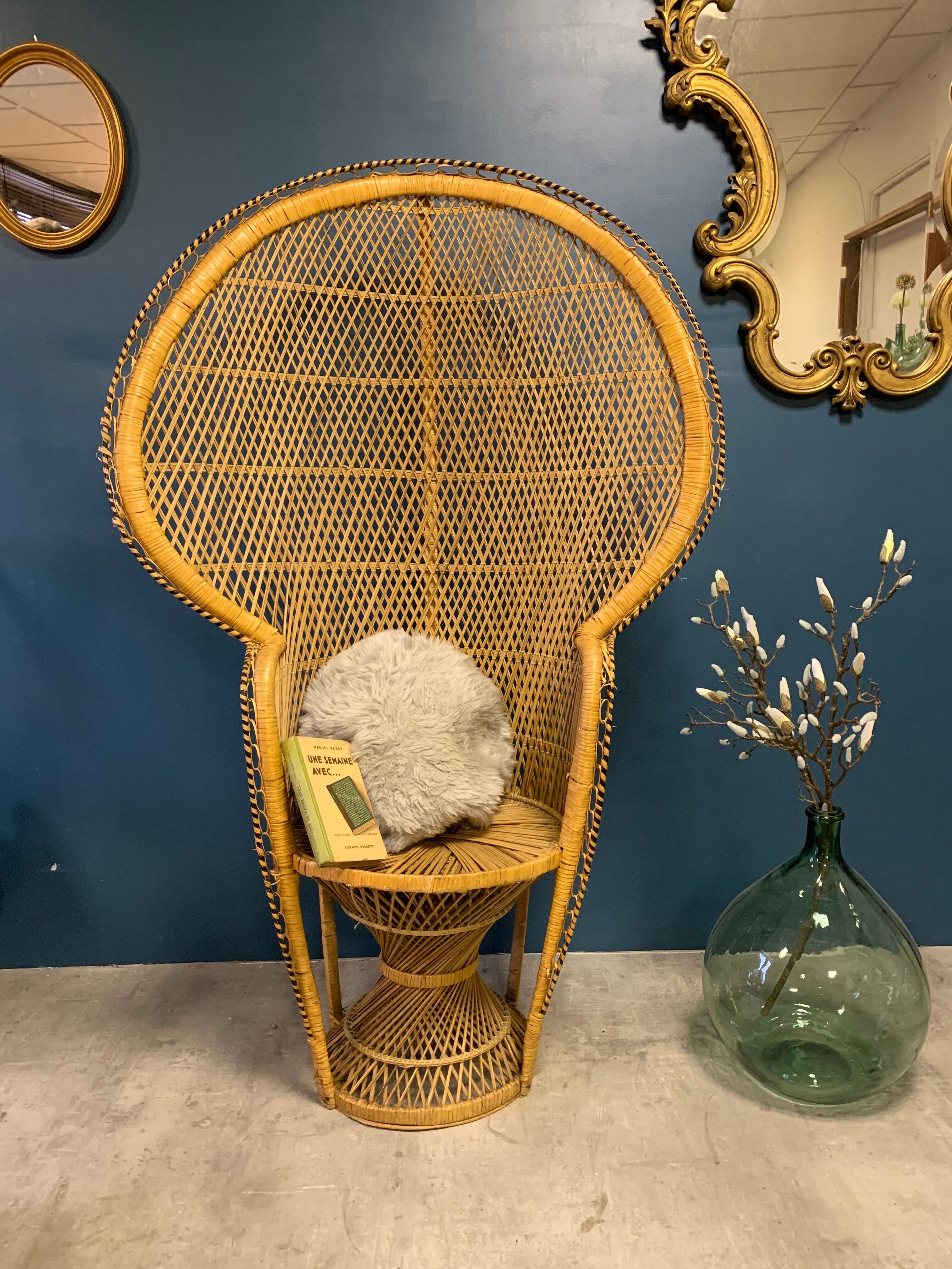 Emmanuelle chair in rattan 70s