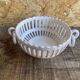 Empire malicorne white openwork ceramic pocket bowl vintage #d