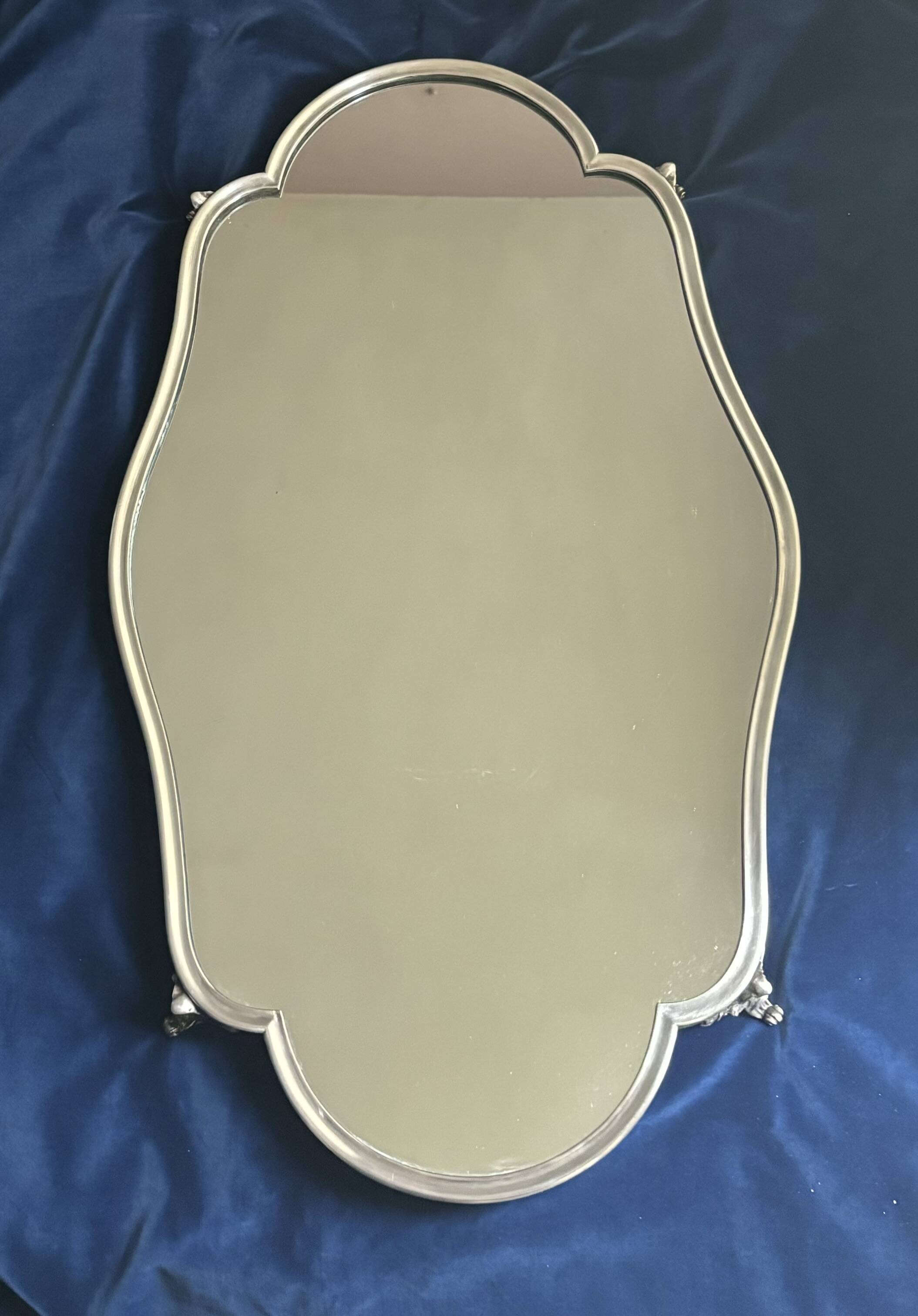 19th century mirror and silver table centrepiece