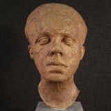 Italian terracotta sculpture with marble base