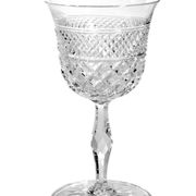 Hand-blown and hand-cut crystal wine glass, Josair, 1960