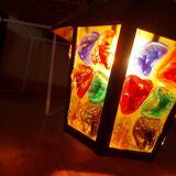 Pendant light, stained glass vestibule lantern