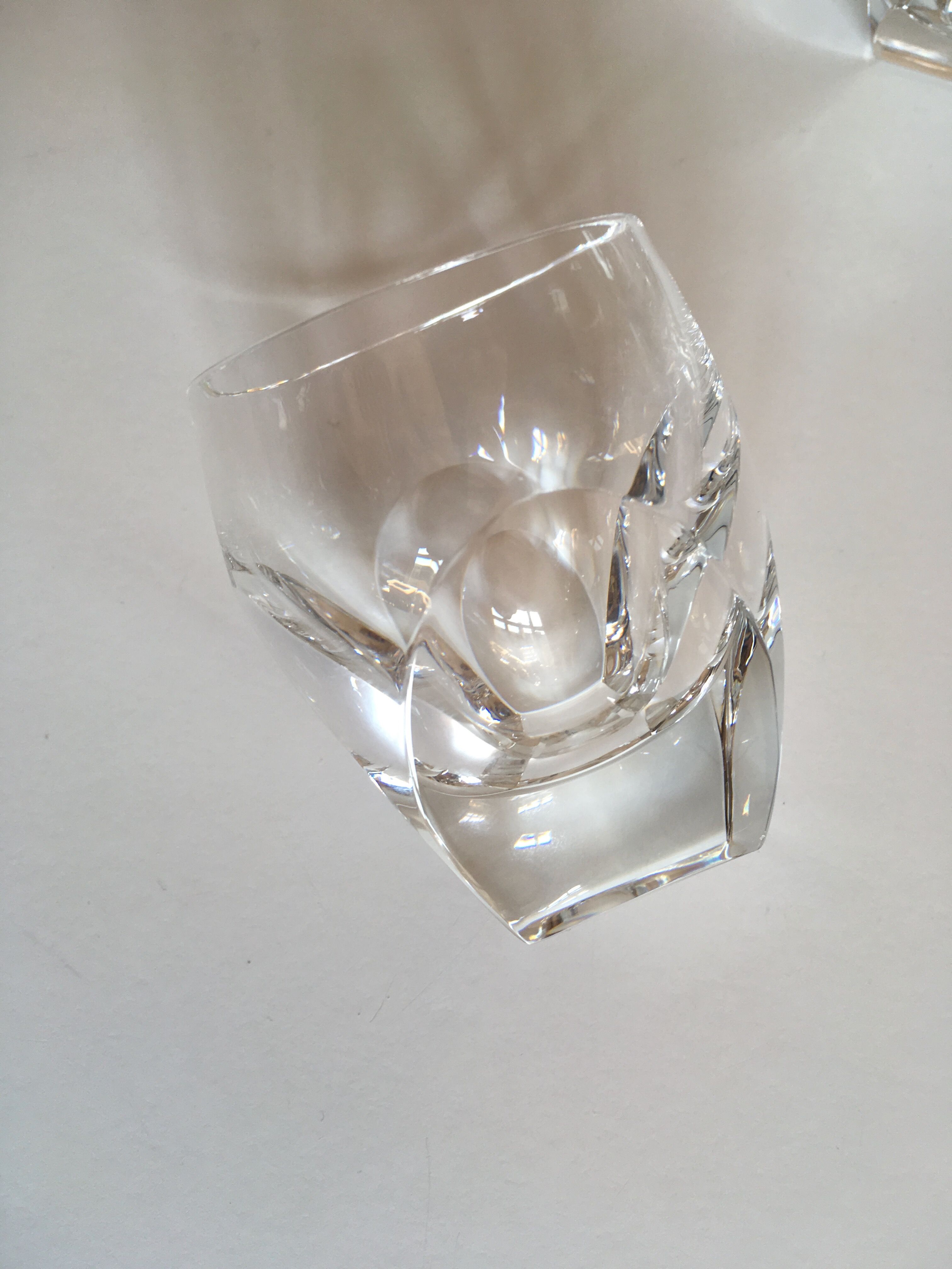 1960 crystal cup glasses ringing with cut-outs