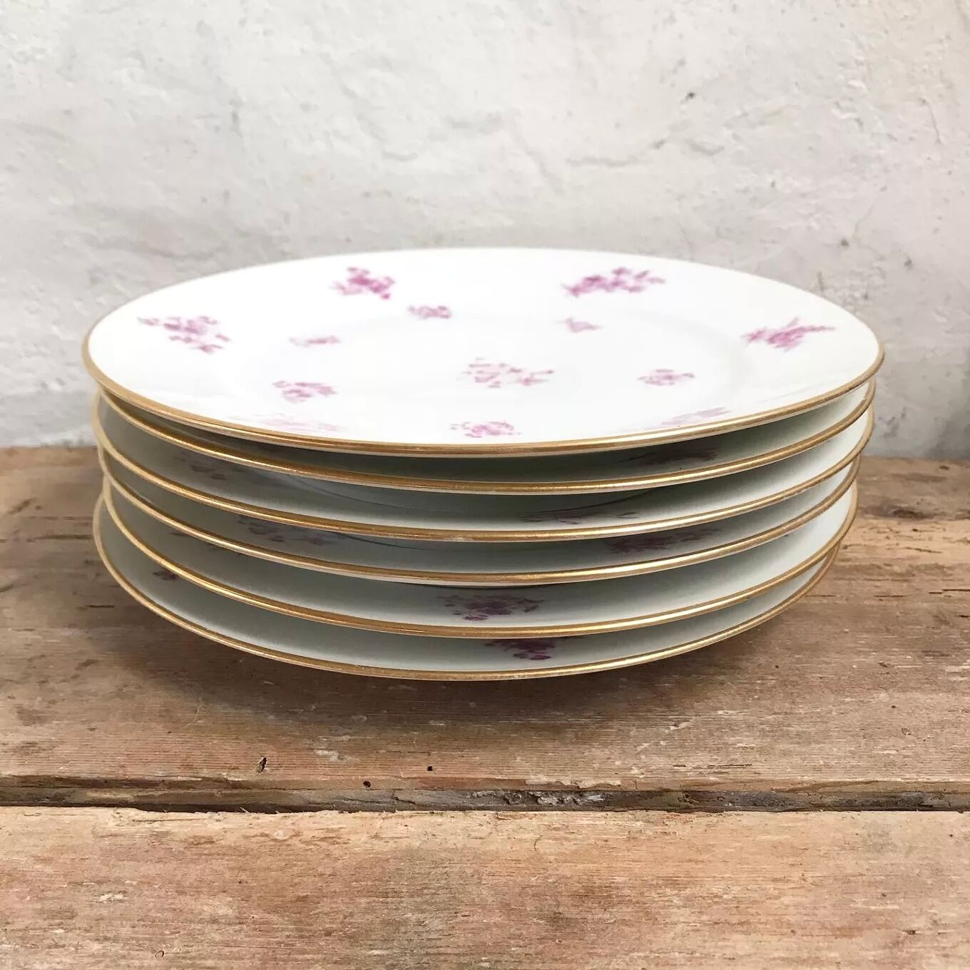 Set of 6 porcelain dessert plates