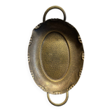 Art-Deco Bread Basket in hammered copper, Turtle shape