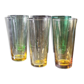Set of 6 coloured vintage juice glasses in very good condition.