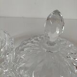 Large vintage pressed glass candy box – diamond pattern